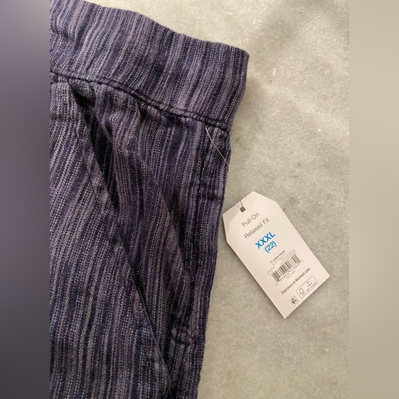 NWT Time & Tru Size XXXL Blue Linen Blend Pull On Drawstring Shorts Pockets - Picture 15 of 16